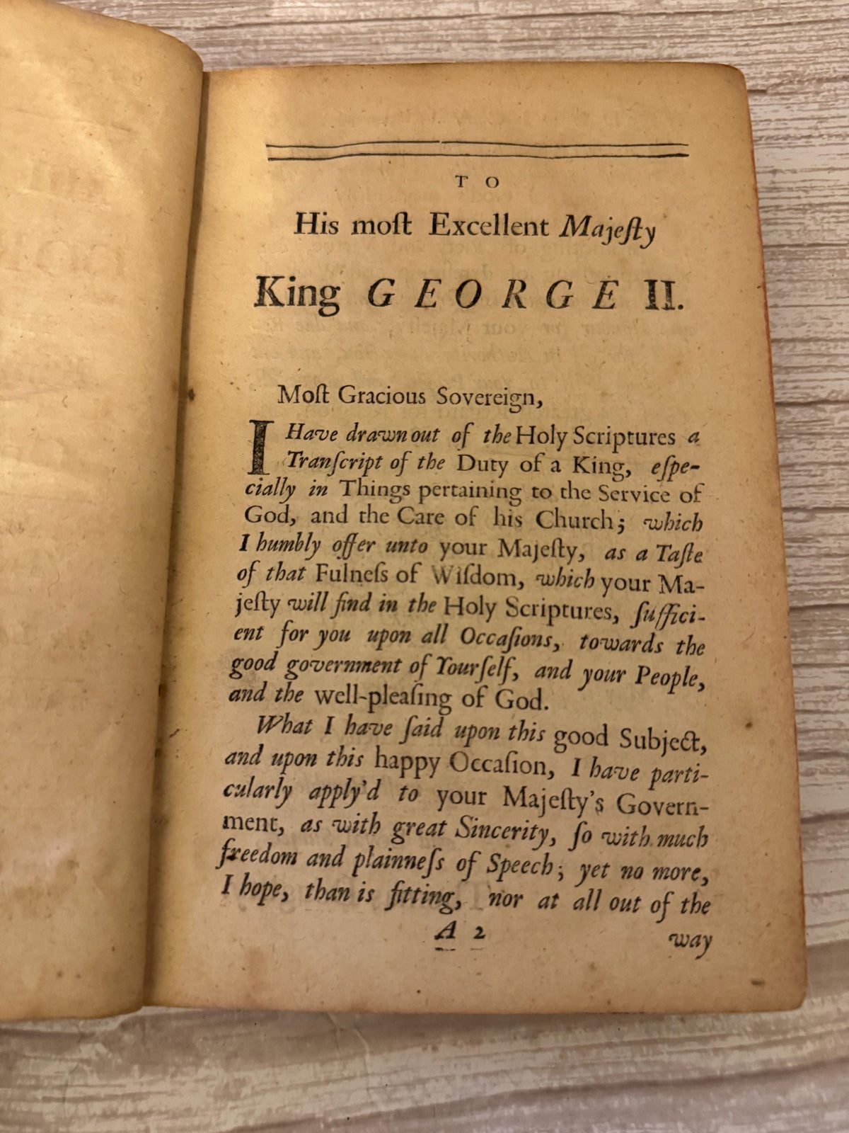 1728 Antique King George II & Queen Caroline Coronation Sermons Leather Book - Ref x756