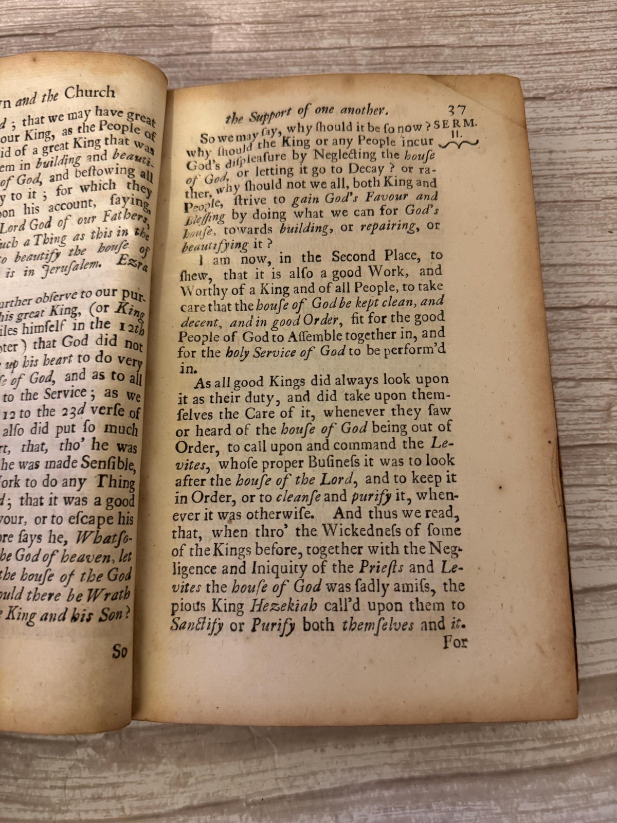 1728 Antique King George II & Queen Caroline Coronation Sermons Leather Book - Ref x756