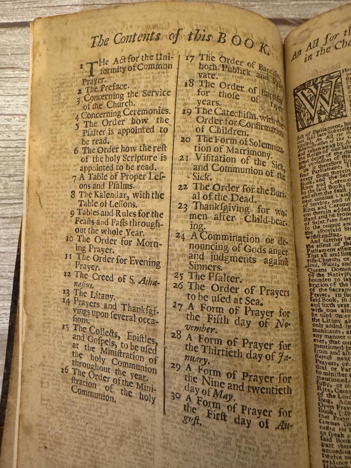 1716 Antique Book of Common Prayer Psalms of David John Baskett Church of England - Ref x754