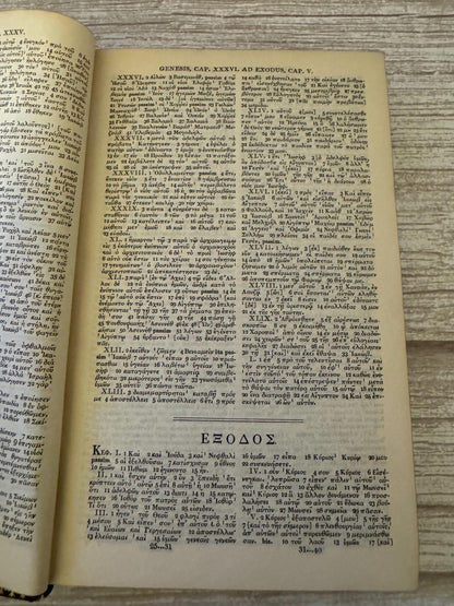 1821 Antique Greek Septuagint Old Testament Bible Samuel Bagster Leather Binding - Ref x755