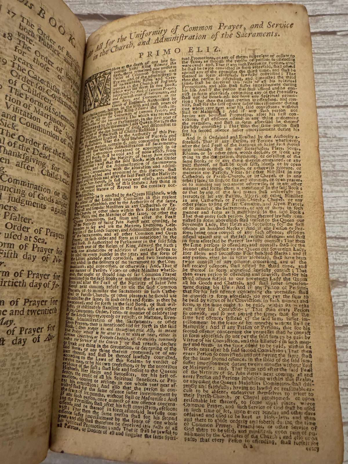1716 Antique Book of Common Prayer Psalms of David John Baskett Church of England - Ref x754