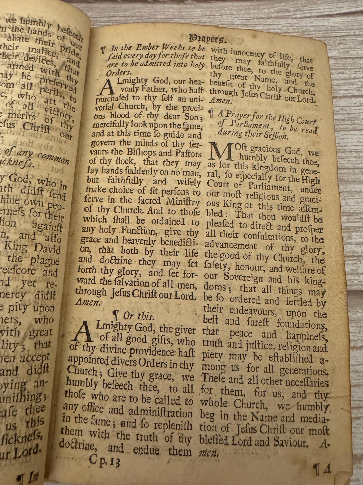 1716 Antique Book of Common Prayer Psalms of David John Baskett Church of England - Ref x754