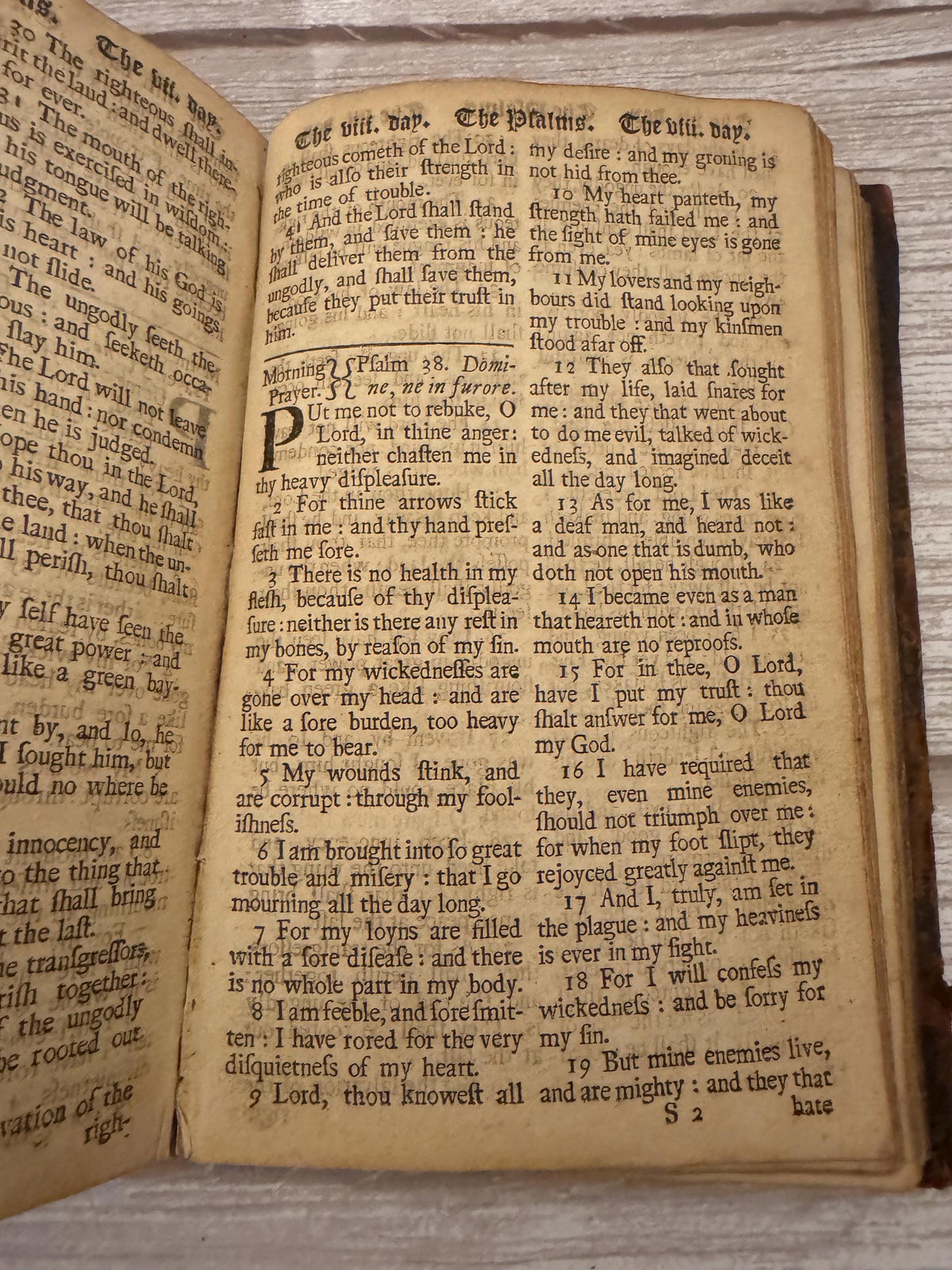 1716 Antique Book of Common Prayer Psalms of David John Baskett Church of England - Ref x754