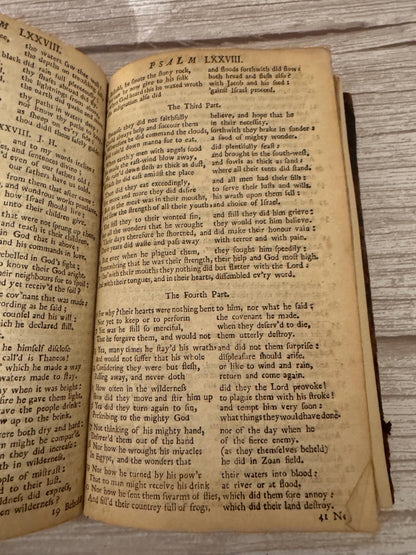1716 Antique Book of Common Prayer Psalms of David John Baskett Church of England - Ref x754
