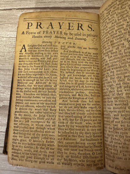 1716 Antique Book of Common Prayer Psalms of David John Baskett Church of England - Ref x754