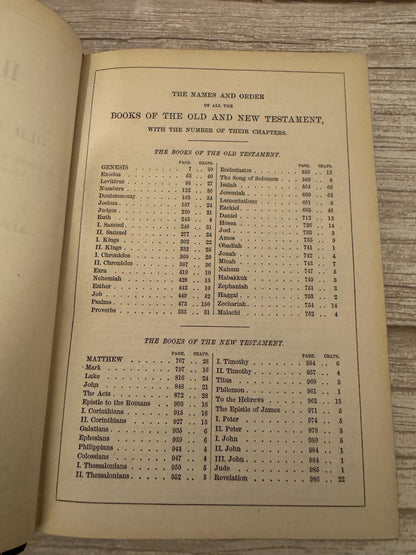 1882 Antique Holy Bible Old & New Testaments Oxford University Press with Maps - Ref x753