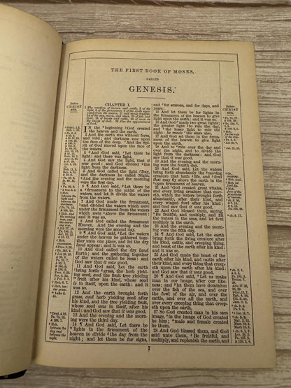 1882 Antique Holy Bible Old & New Testaments Oxford University Press with Maps - Ref x753