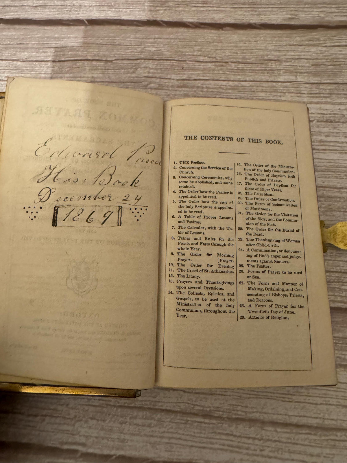 1867 Antique New Testament Bible and Book of Common Prayer with Clasp, Gothic Leather Binding - Ref x752