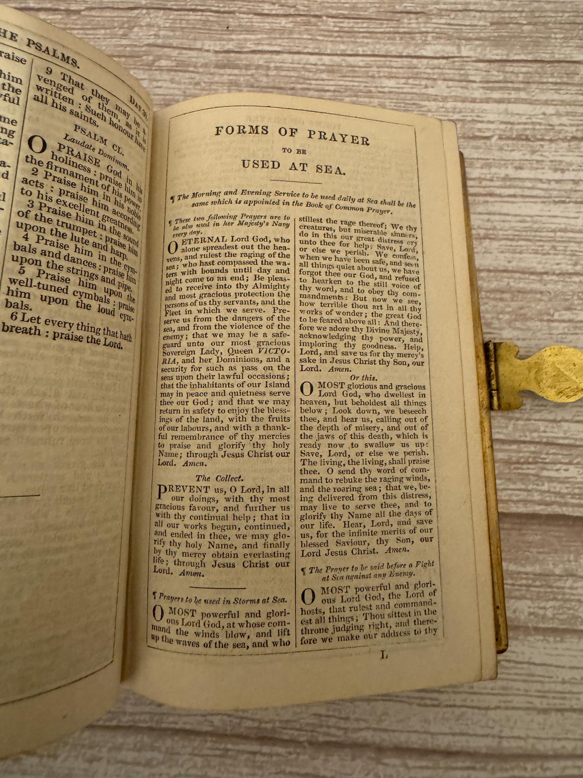 1867 Antique New Testament Bible and Book of Common Prayer with Clasp, Gothic Leather Binding - Ref x752