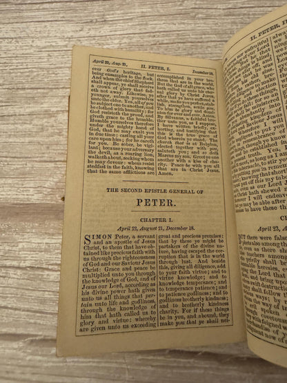 1867 Antique New Testament Bible and Book of Common Prayer with Clasp, Gothic Leather Binding - Ref x752