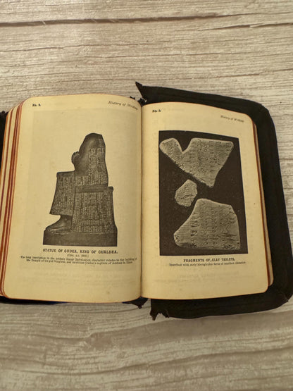 899 Antique Holy Bible KJV – Victorian Yapp Leather Bible – Illustrated Teachers Edition - Ref x750