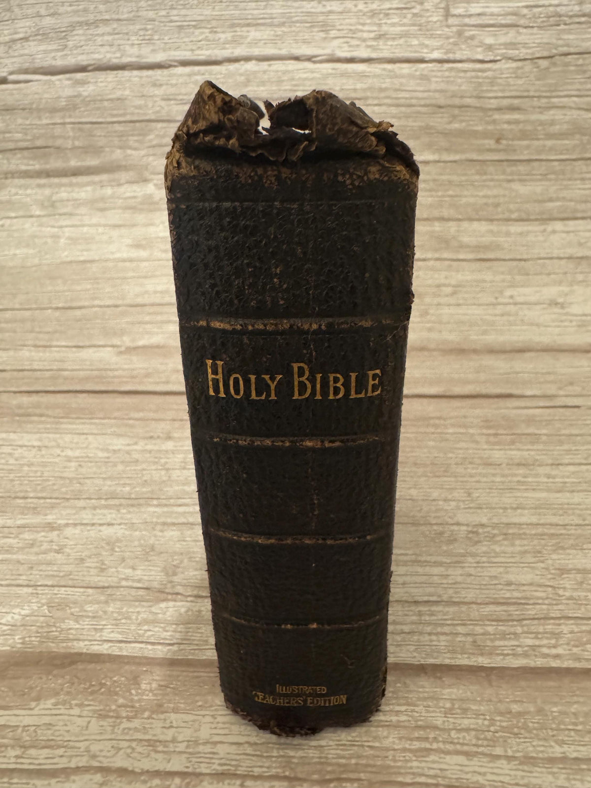 899 Antique Holy Bible KJV – Victorian Yapp Leather Bible – Illustrated Teachers Edition - Ref x750