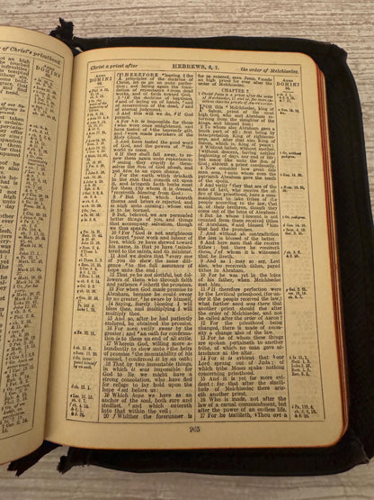 899 Antique Holy Bible KJV – Victorian Yapp Leather Bible – Illustrated Teachers Edition - Ref x750