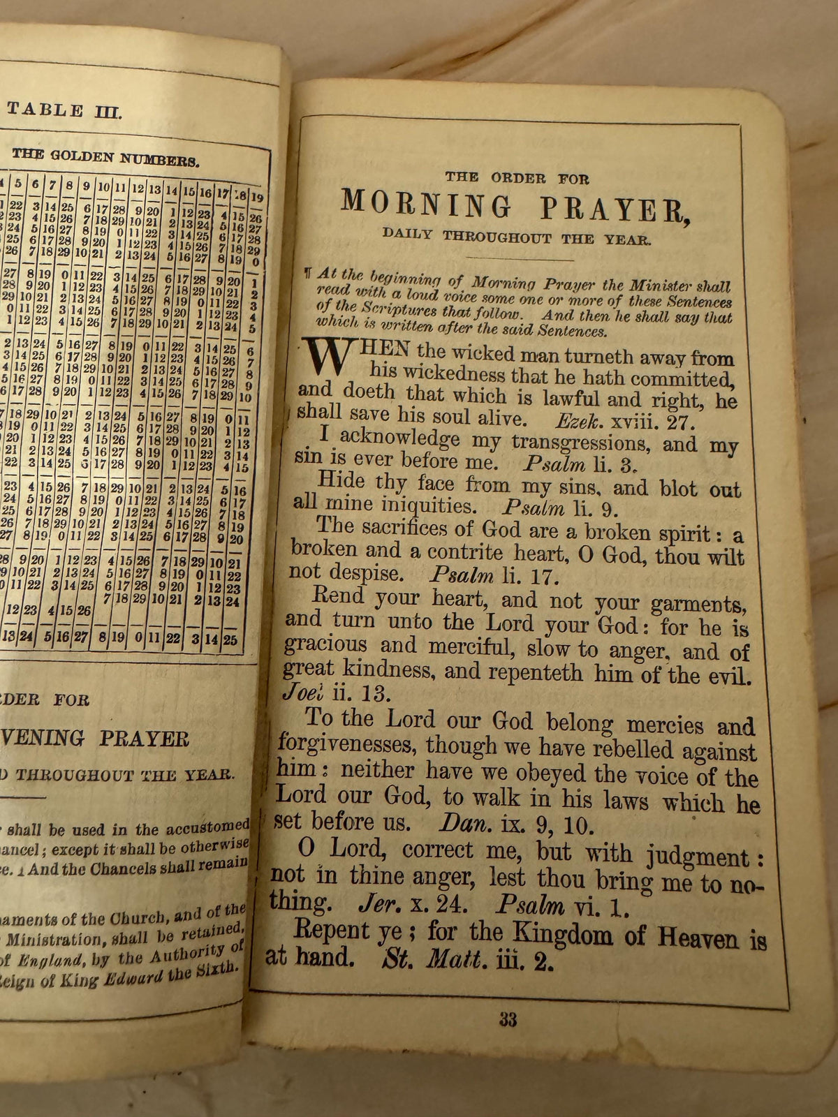 c.1910 Antique Book of Common Prayer, Hymns Ancient and Modern, Church of England Leather Prayer Book - Ref X650