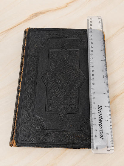 1872 Large Welsh Bible, Antique Welsh Holy Bible, Victorian Welsh Language Bible - Ref X645