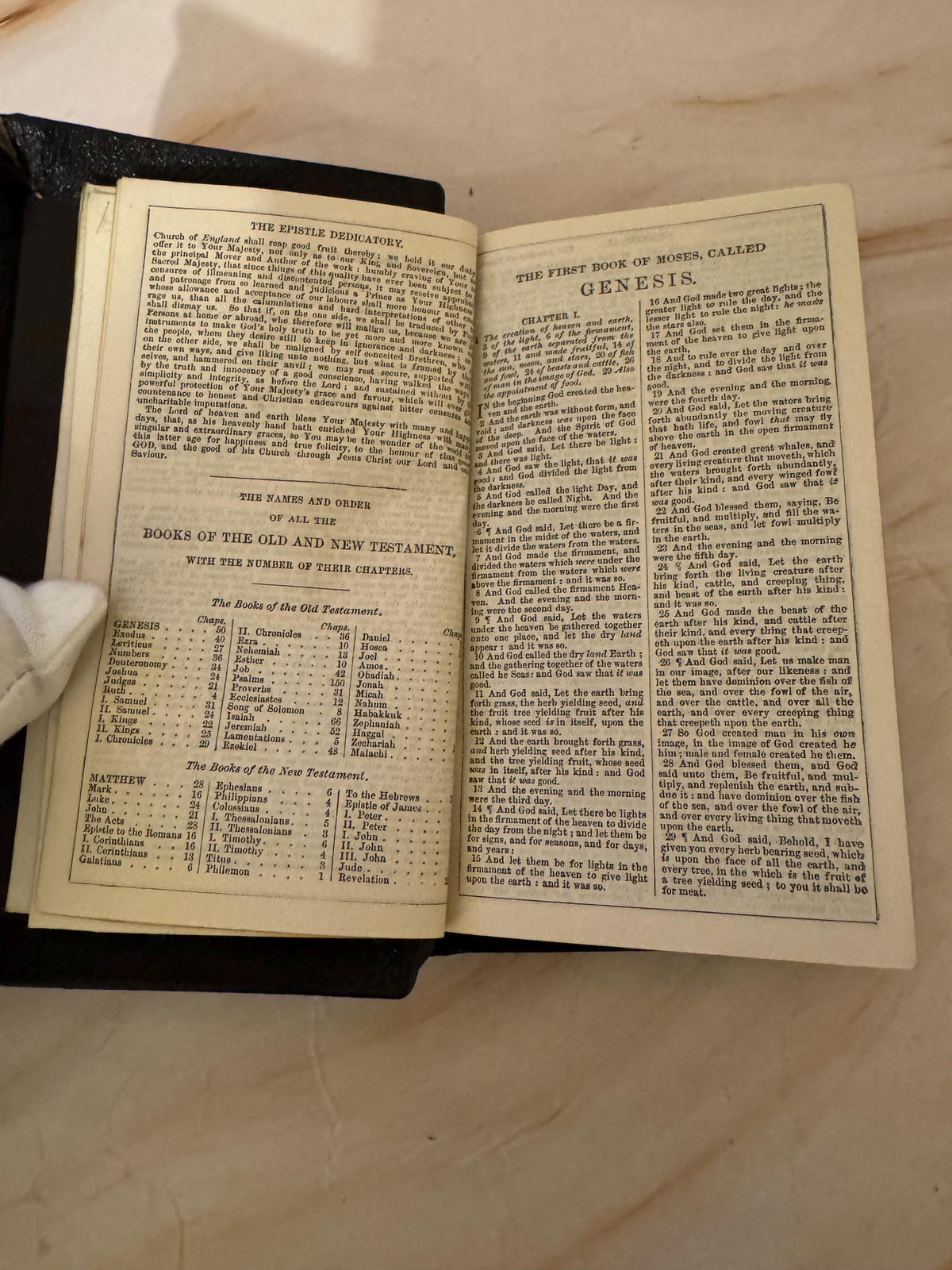1893 Inscribed Antique KJV Holy Bible, Miniature Victorian King James Bible - Ref x641