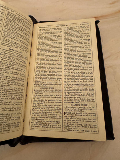 1893 Inscribed Antique KJV Holy Bible, Miniature Victorian King James Bible - Ref x641