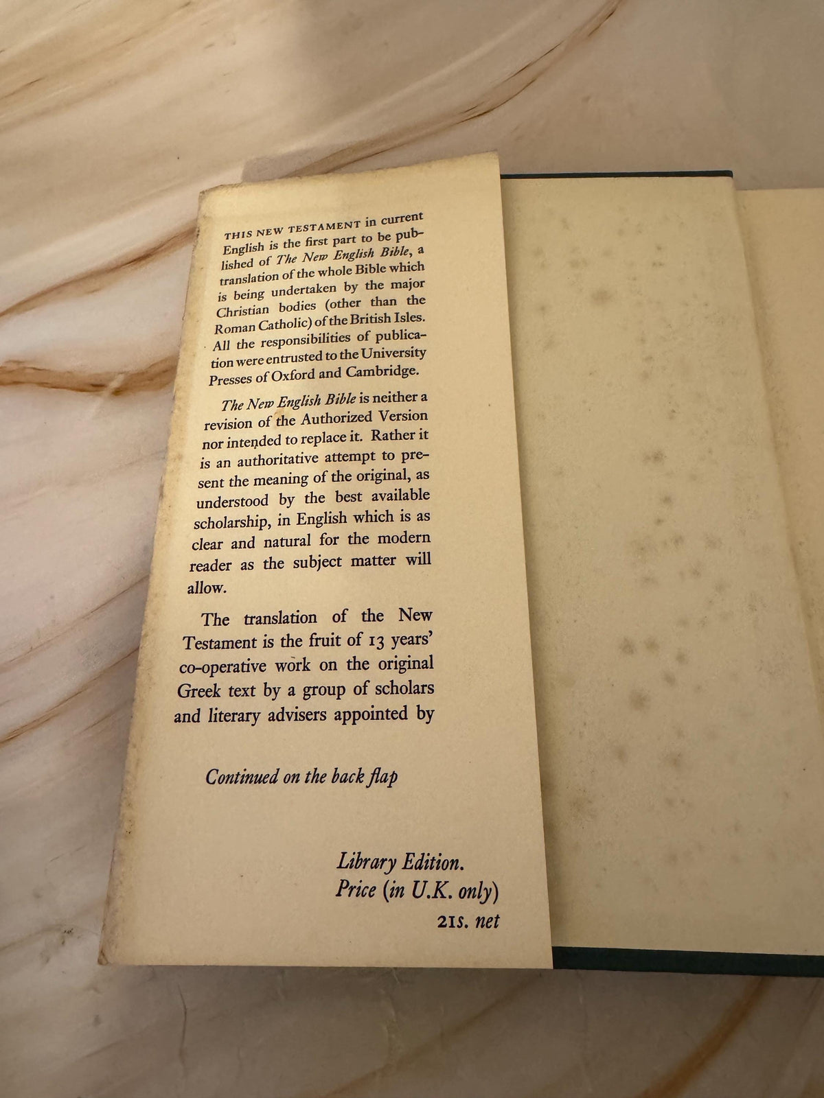 1961 New English Bible New Testament, Vintage NEB Bible Library Edition- Ref x636