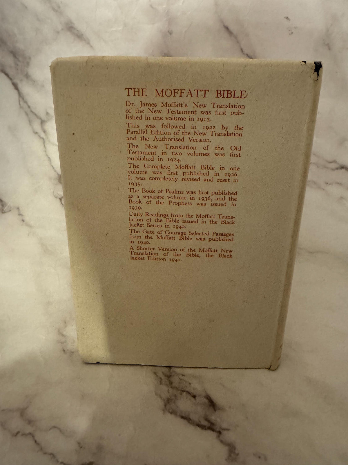 1946 Moffatt New Testament Bible – James Moffatt Translation – Vintage Pocket Bible - Ref X633