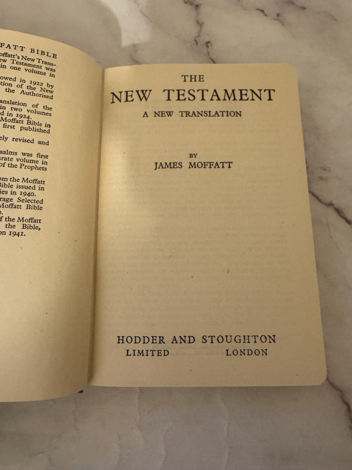 1946 Moffatt New Testament Bible – James Moffatt Translation – Vintage Pocket Bible - Ref X633