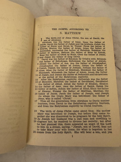 1946 Moffatt New Testament Bible – James Moffatt Translation – Vintage Pocket Bible - Ref X633