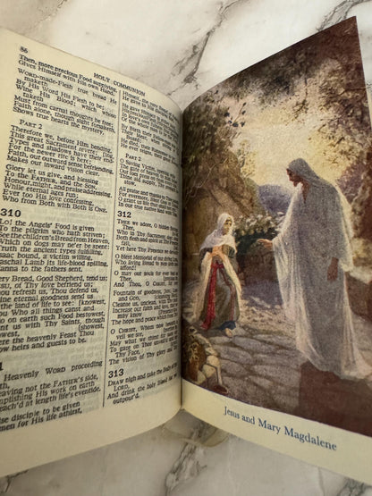 1950s Antique Common Prayer Book – Illustrated Church of England Hymns A&M Pocket Edition - Ref x632