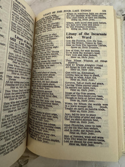 1950s Antique Common Prayer Book – Illustrated Church of England Hymns A&M Pocket Edition - Ref x632