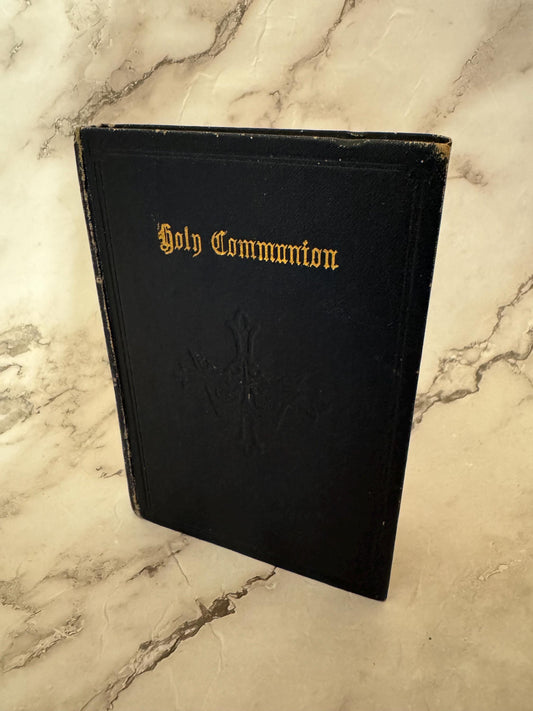 1910 Holy Communion Prayer Book Leather Bound Christian Devotional - Ref X619