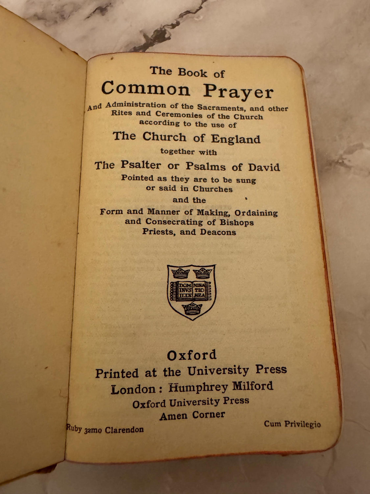 Antique Book of Common Prayer Oxford Mini Pocket Bible 1913 - Ref X617