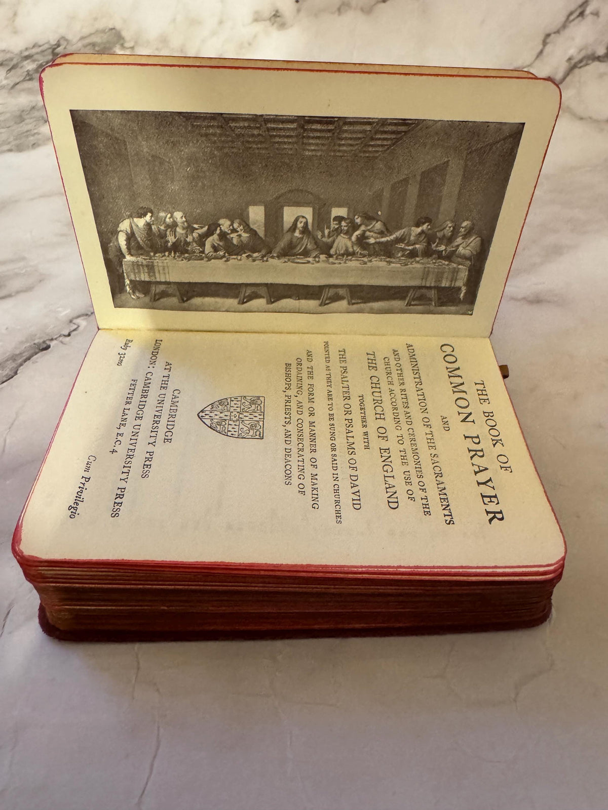 Antique Book of Common Prayer 1916 Leather Bound Church of England Vintage Christian Prayer Book Gift - Ref x612