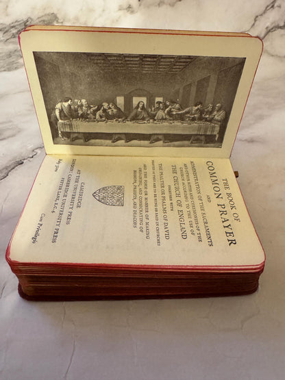 Antique Book of Common Prayer 1916 Leather Bound Church of England Vintage Christian Prayer Book Gift - Ref x612