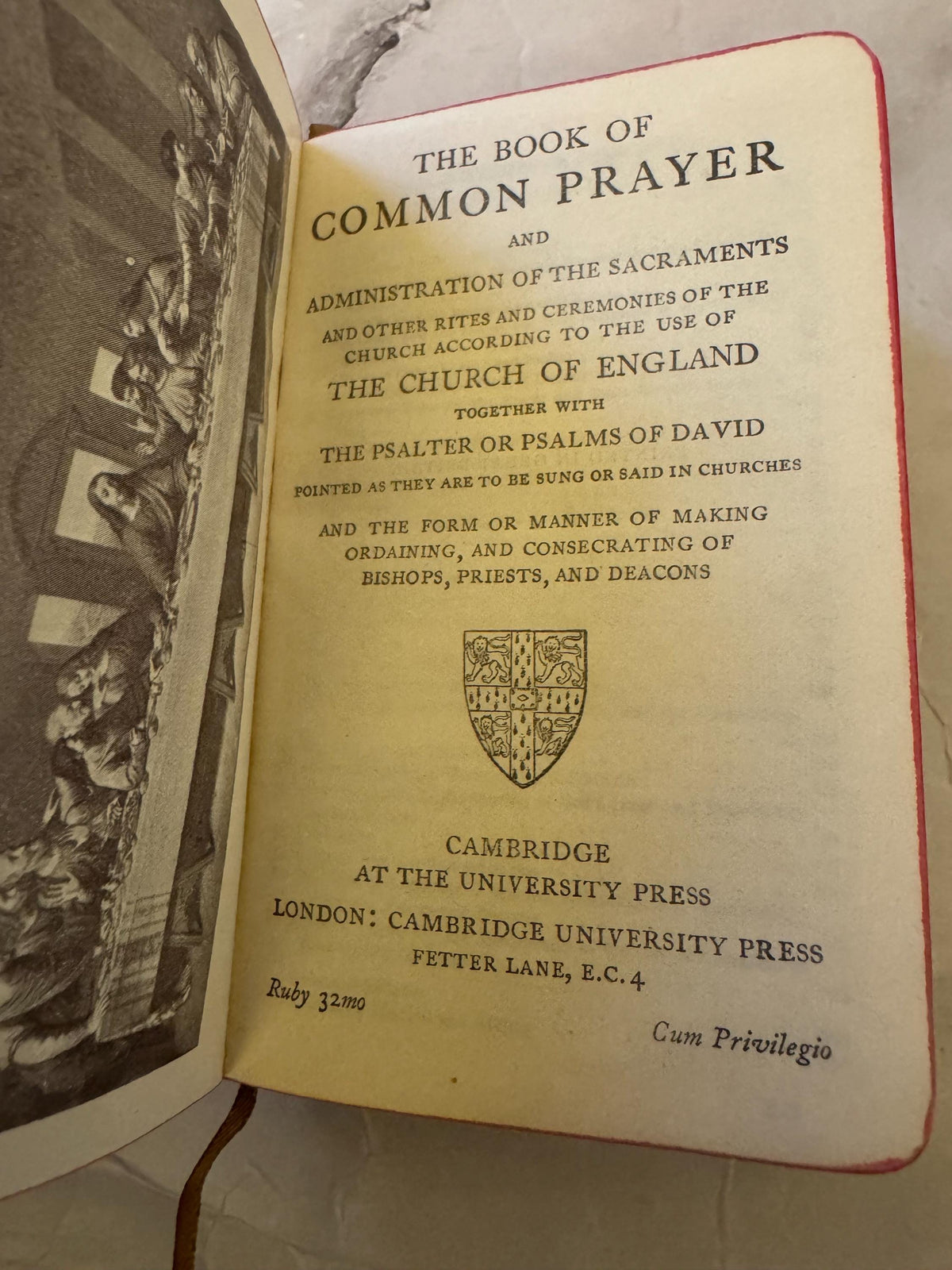Antique Book of Common Prayer 1916 Leather Bound Church of England Vintage Christian Prayer Book Gift - Ref x612