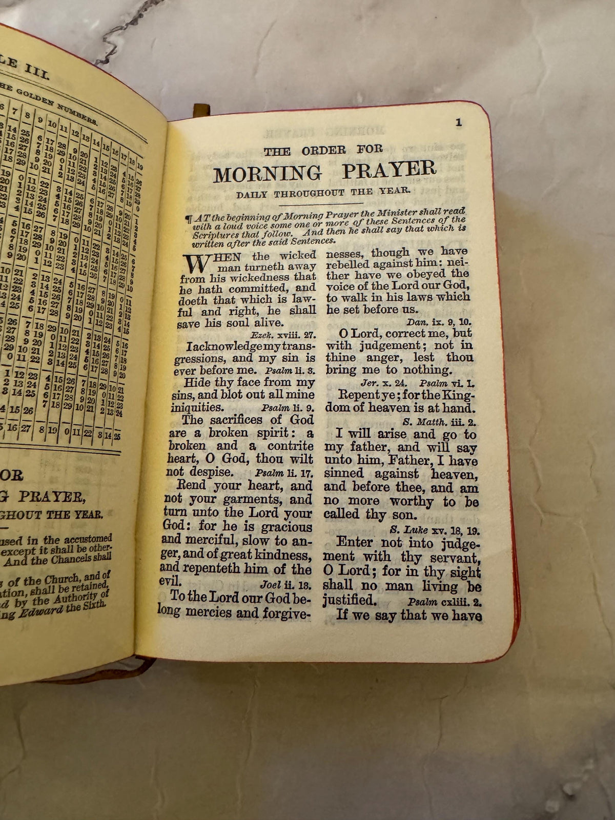 Antique Book of Common Prayer 1916 Leather Bound Church of England Vintage Christian Prayer Book Gift - Ref x612