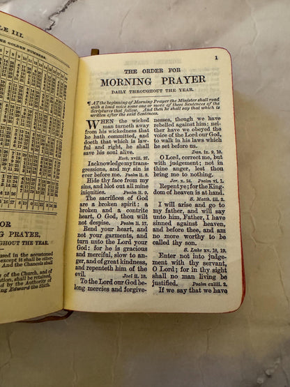 Antique Book of Common Prayer 1916 Leather Bound Church of England Vintage Christian Prayer Book Gift - Ref x612