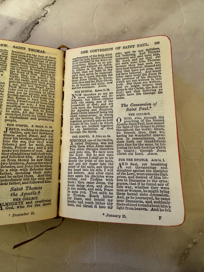 Antique Book of Common Prayer 1916 Leather Bound Church of England Vintage Christian Prayer Book Gift - Ref x612