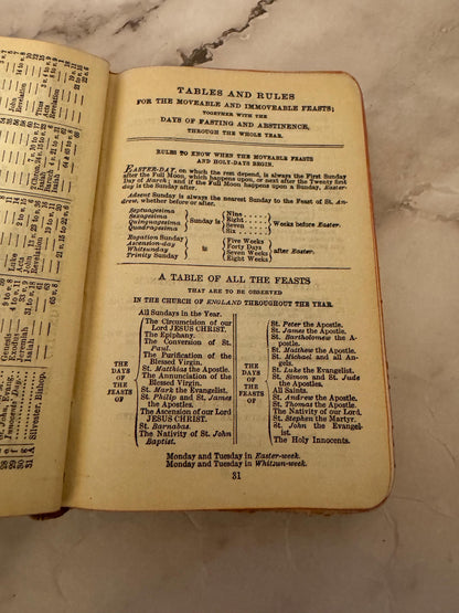 Antique Book of Common Prayer Oxford Mini Pocket Bible 1913 - Ref X617