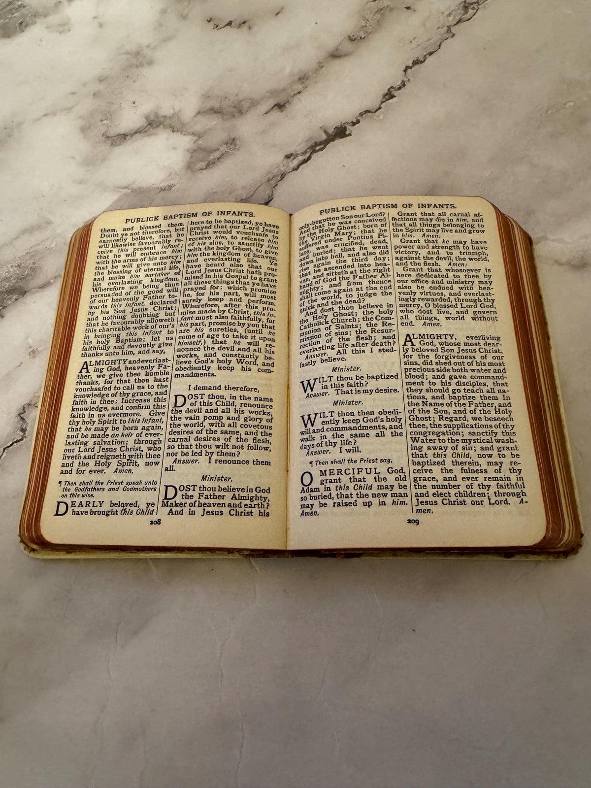 Antique Book of Common Prayer Oxford Mini Pocket Bible 1913 - Ref X617