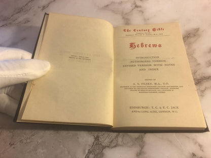 The Century Bible Hebrews book - Ref x468