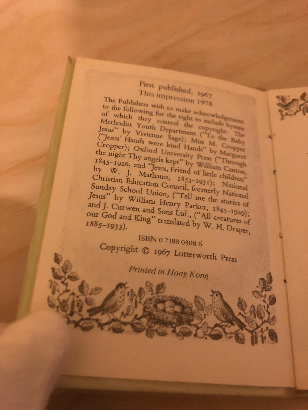 1978 Illustrated Children’s Hymn Book Christian Songs- Ref x488