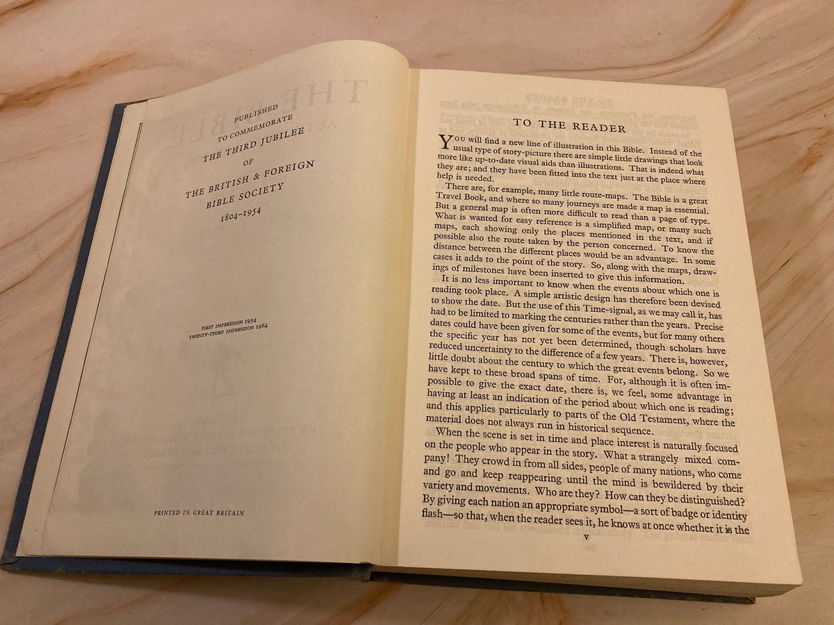 1964 Illustrated Bible – Vintage Picture Bible Authorized Version - (Ref x205)