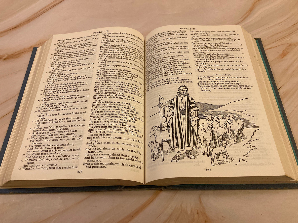 1964 Illustrated Bible – Vintage Picture Bible Authorized Version - (Ref x205)