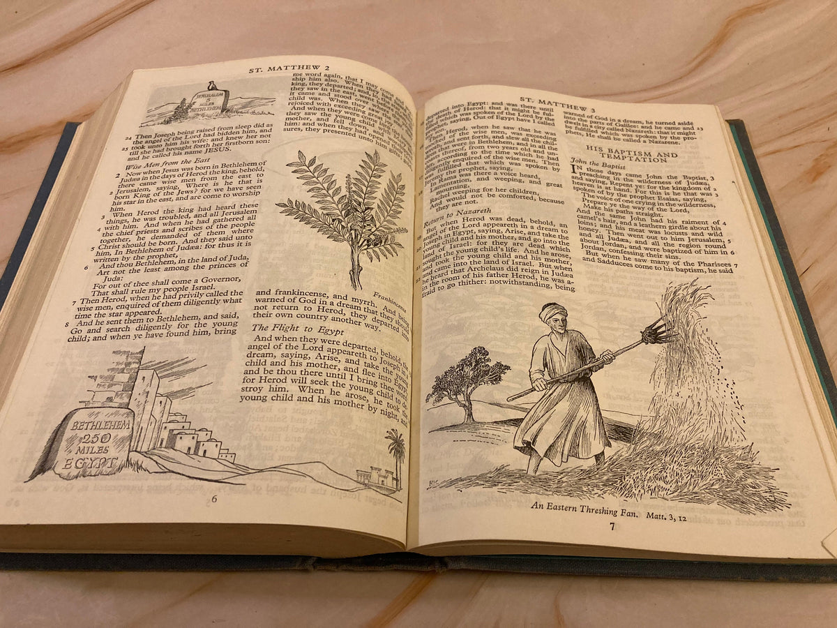 1964 Illustrated Bible – Vintage Picture Bible Authorized Version - (Ref x205)