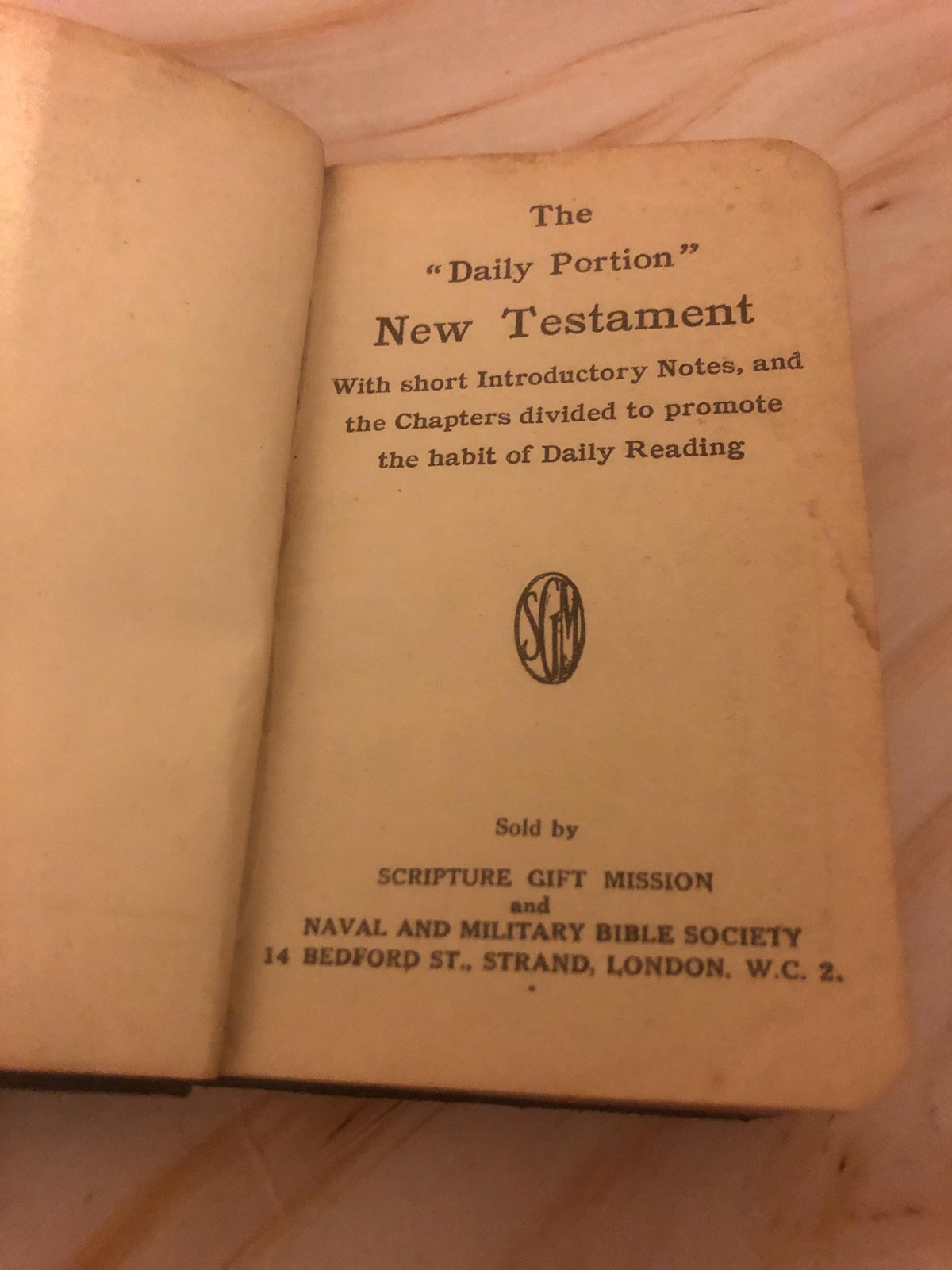 1800s Miniature Pocket Bible Daily Portion Edition - Ref x479