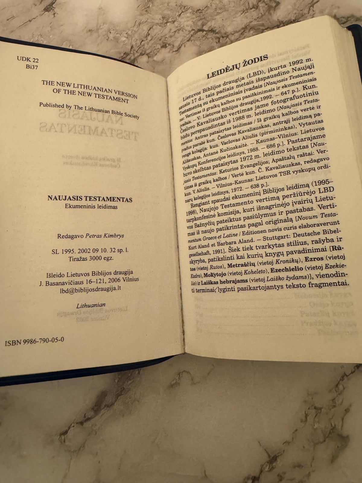2002 Lithuanian New Testament Naujasis Testamentas Pocket Edition - Ref x606