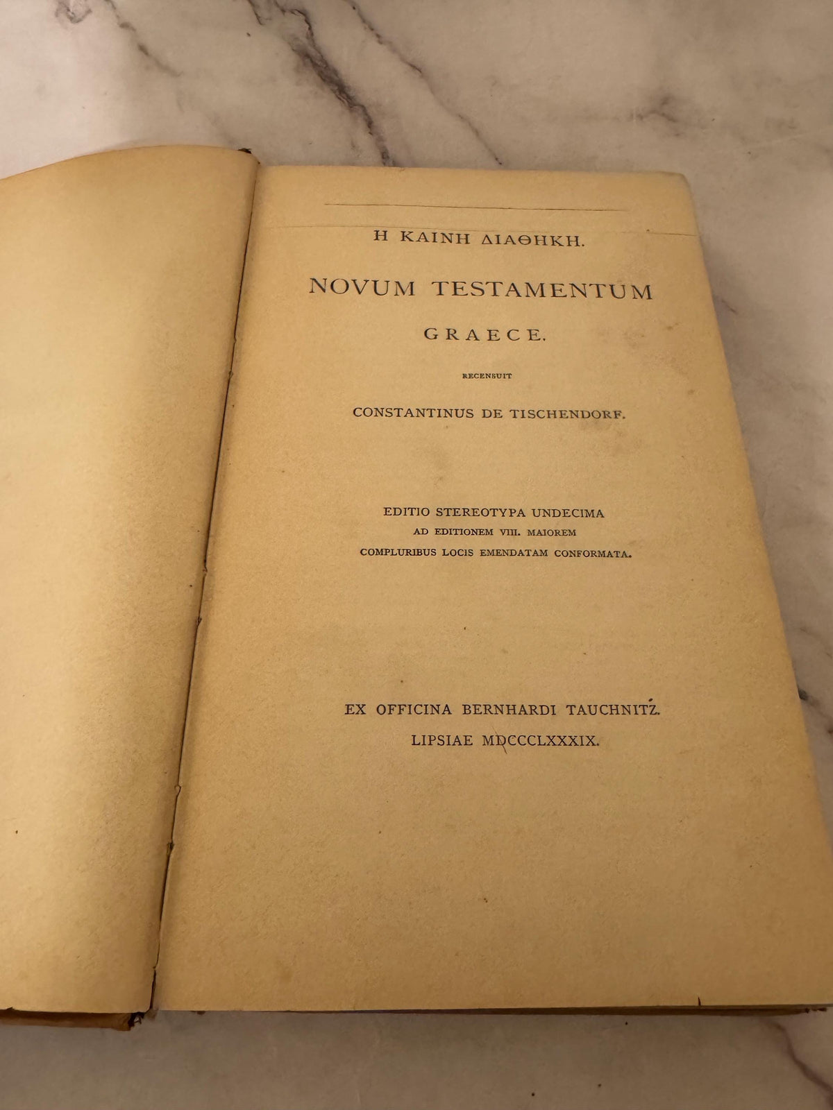 1889 Greek New Testament Tischendorf Edition Novum Testamentum Graece - Ref x532