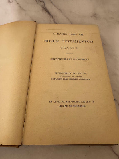 1889 Greek New Testament Tischendorf Edition Novum Testamentum Graece - Ref x532