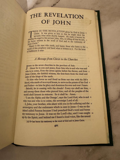 Vintage 1961 New English Bible – New Testament – Oxford/Cambridge – Green Hardcover – Antique Christian Book - Ref x587
