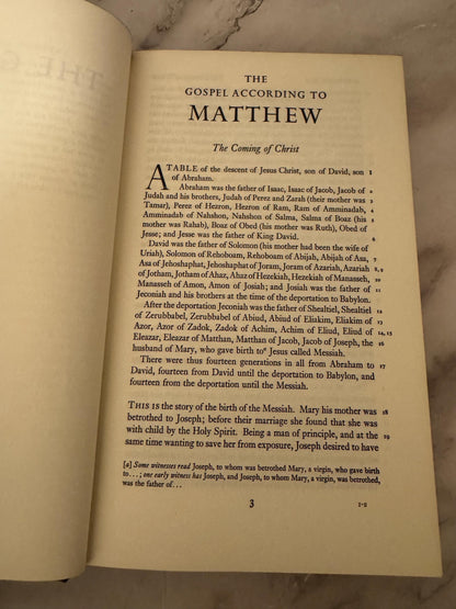 Vintage 1961 New English Bible – New Testament – Oxford/Cambridge – Green Hardcover – Antique Christian Book - Ref x587