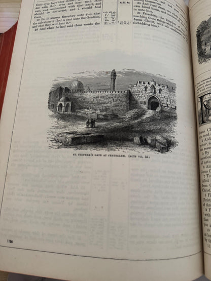 1880 Antique Holy Bible Large Victorian Leather Bound Brass Clasp 900 Illustrations - Ref x749