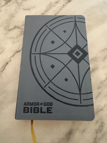 Armor of God Bible KJV Thomas Nelson Leathersoft Blue Gray - Red x747